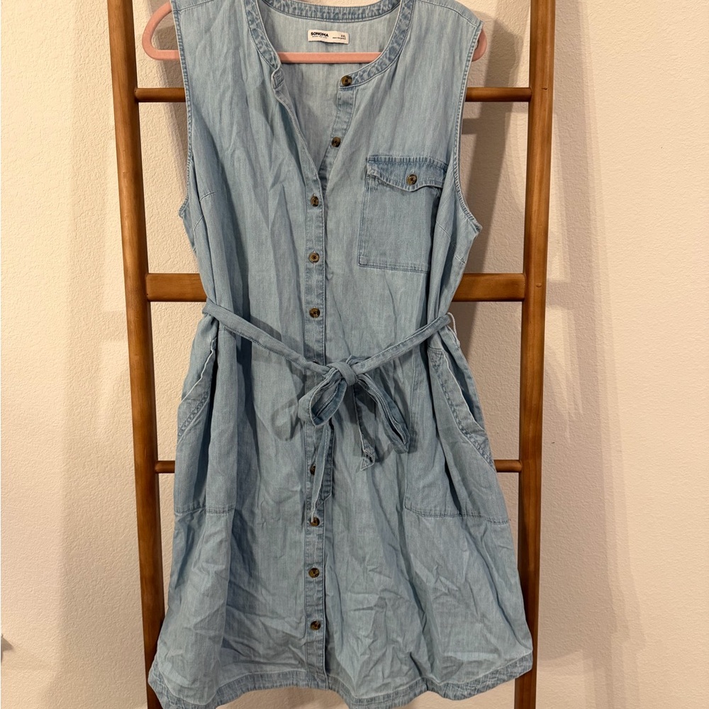 Sonoma Light Blue Denim Midi Dress